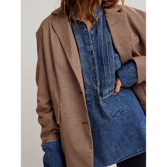 FREE PEOPLE After Hours Denim Top / Montauk Wash - Picture 4 of 6